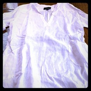 White linen, swim cover up NWOT Small